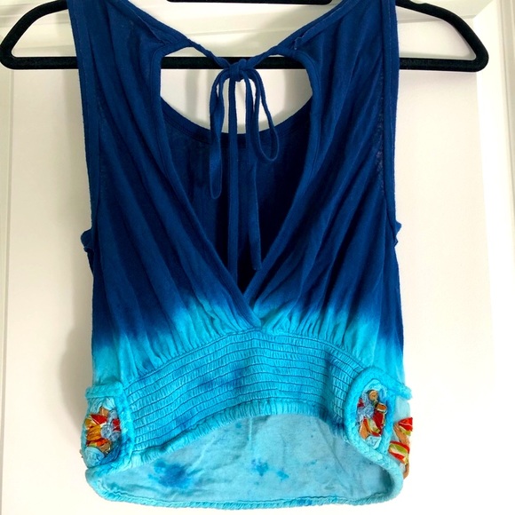 Free People Blue Crop Top Halter XS - Picture 5 of 9